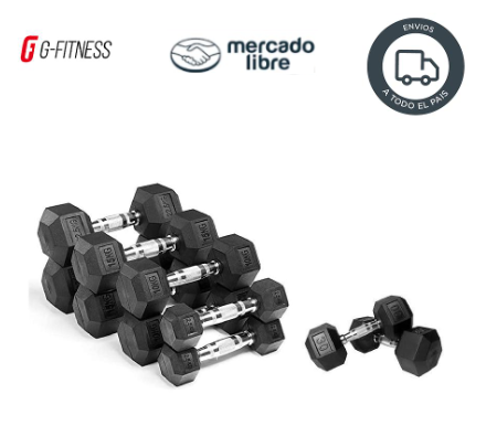 Kit 04 Set Mancuernas Hexagonales G fitness Lideres en